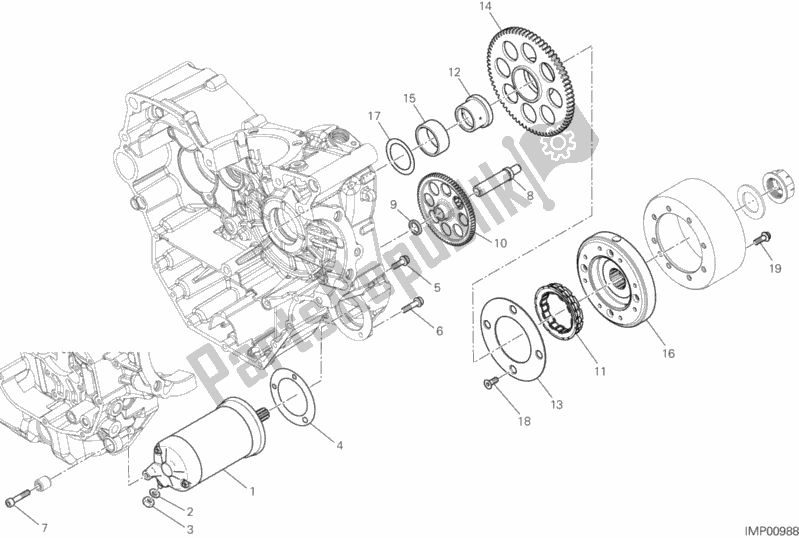 Tutte le parti per il Avviamento E Accensione Elettrici del Ducati Hypermotard 939 SP USA 2018